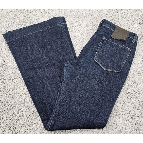 All Saints Womens Flared Jeans Lauren High Waisted Dark Denim Blue Y2K 28 x 31 - Picture 4 of 16